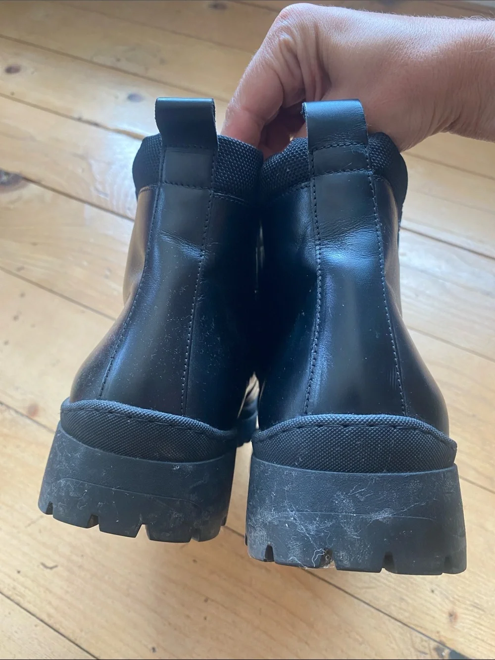 Bruno Magli Black leather Lace-Up Combat Boots side zippers 11 M